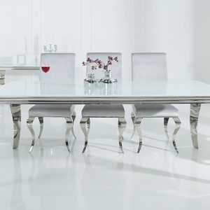 CK - Polus étkezőasztal fehér üveggel