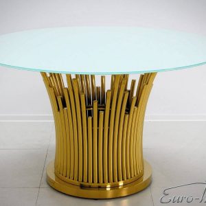 EUH - TH 521 arany-fehér kör alakú étkezőasztal ø130