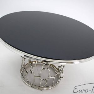 EUH - TH 522 ezüst-fekete kör alakú étkezőasztal ø130