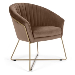 MOB - Felice fém lábas étkezőszék brown velvet