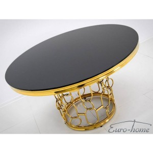 EUH - TH 522 arany-fekete kör alakú étkezőasztal ø130