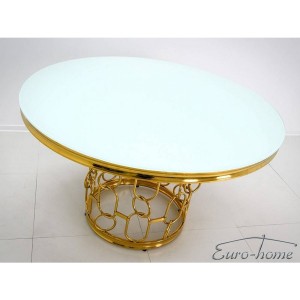 EUH - TH 522 arany-fehér kör alakú étkezőasztal ø130