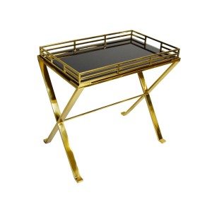 EUH - LW 3193 arany-fekete lerakóasztal levehető tálcával