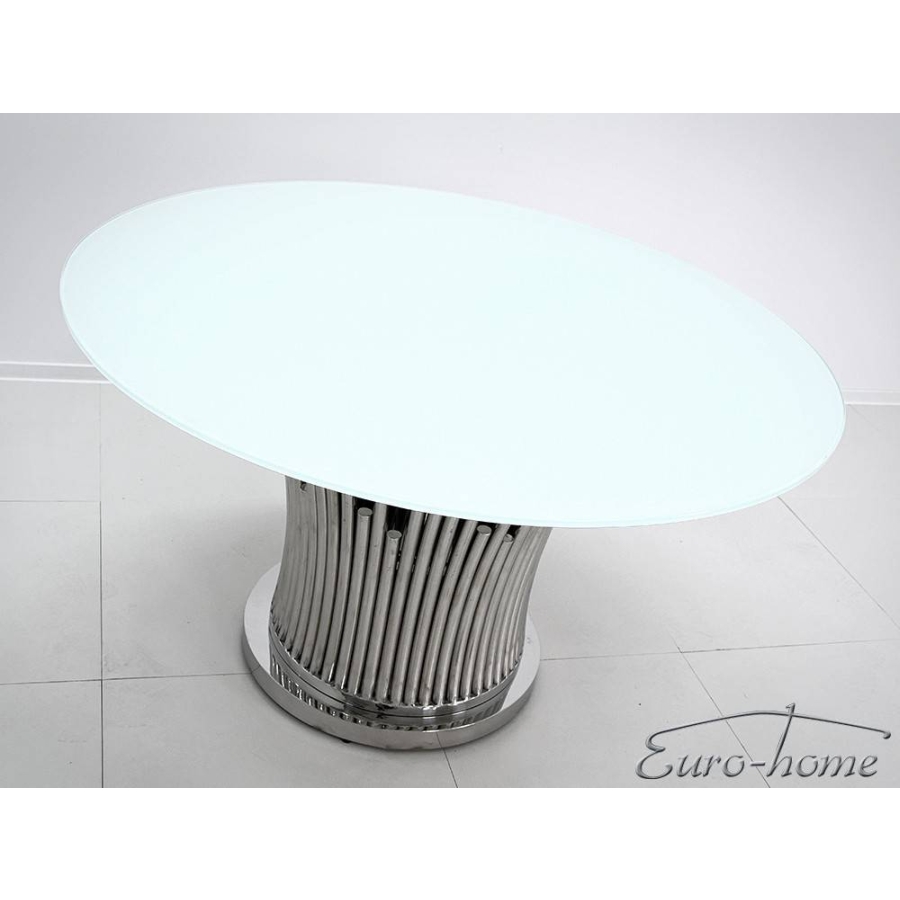 EUH - TH 521 ezüst-fehér kör alakú étkezőasztal ø130