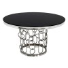 EUH - TH 522 ezüst-fekete kör alakú étkezőasztal ø130