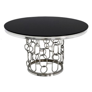 EUH - TH 522 ezüst-fekete kör alakú étkezőasztal ø130