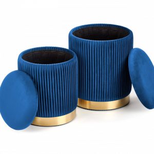 Halmar - Monty puff-szett grey velvet