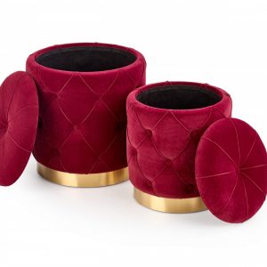 Halmar - Polly puff-szett grey velvet