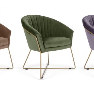 MOB - Felice fém lábas étkezőszék brown velvet