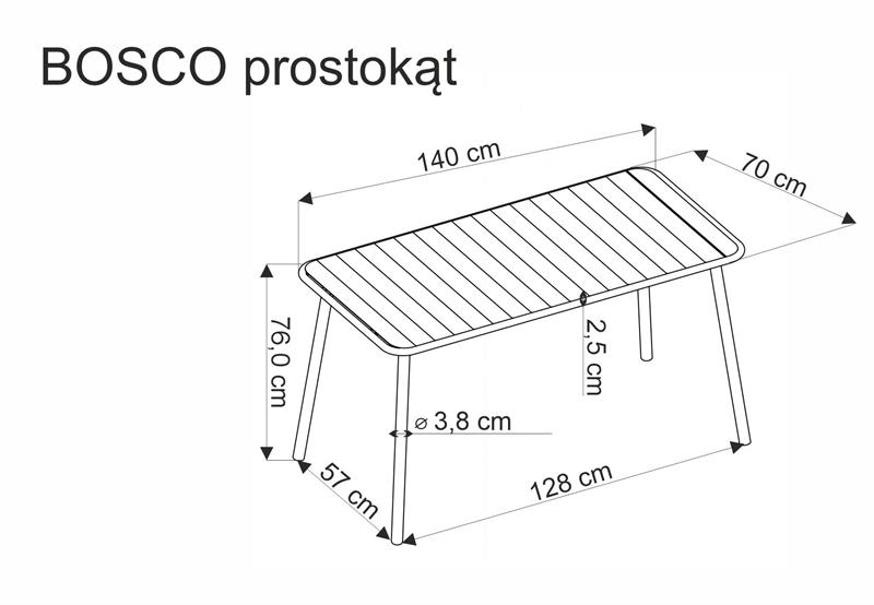 Halmar - Bosco kerti asztal fehér AKCIÓ - Image 4