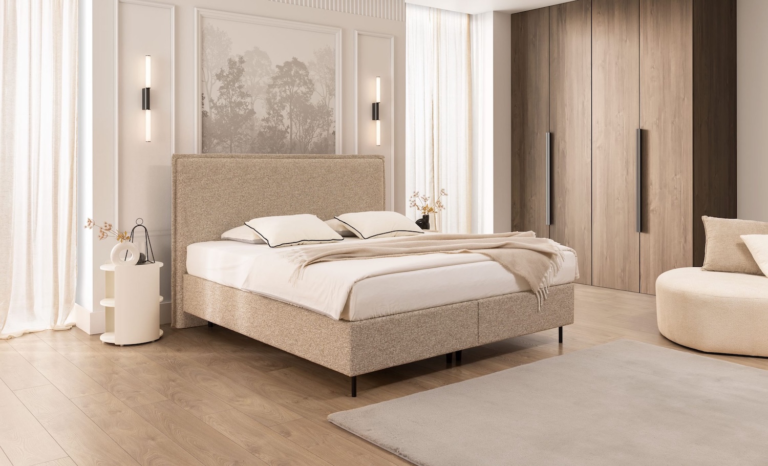New Elegance - Kontynentalne Slim L franciaágy