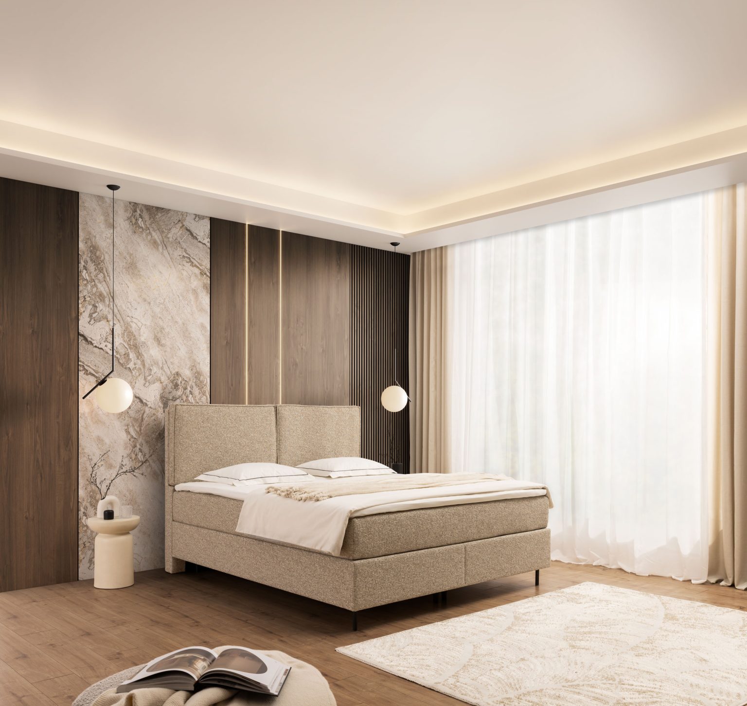 New Elegance - Kontynentalne Slim K franciaágy